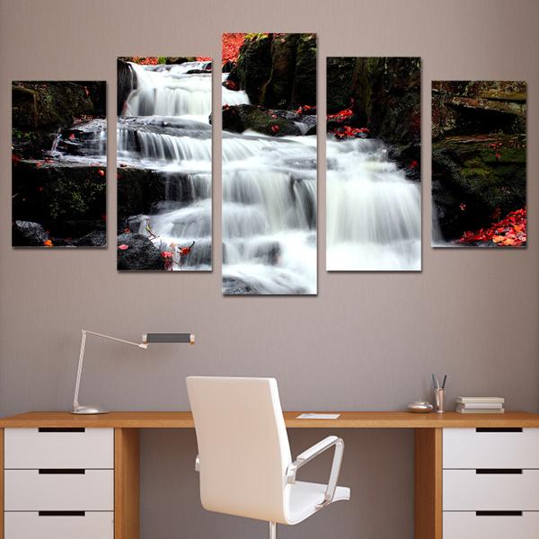White Waterfall – Nature Canvas Wall Art
