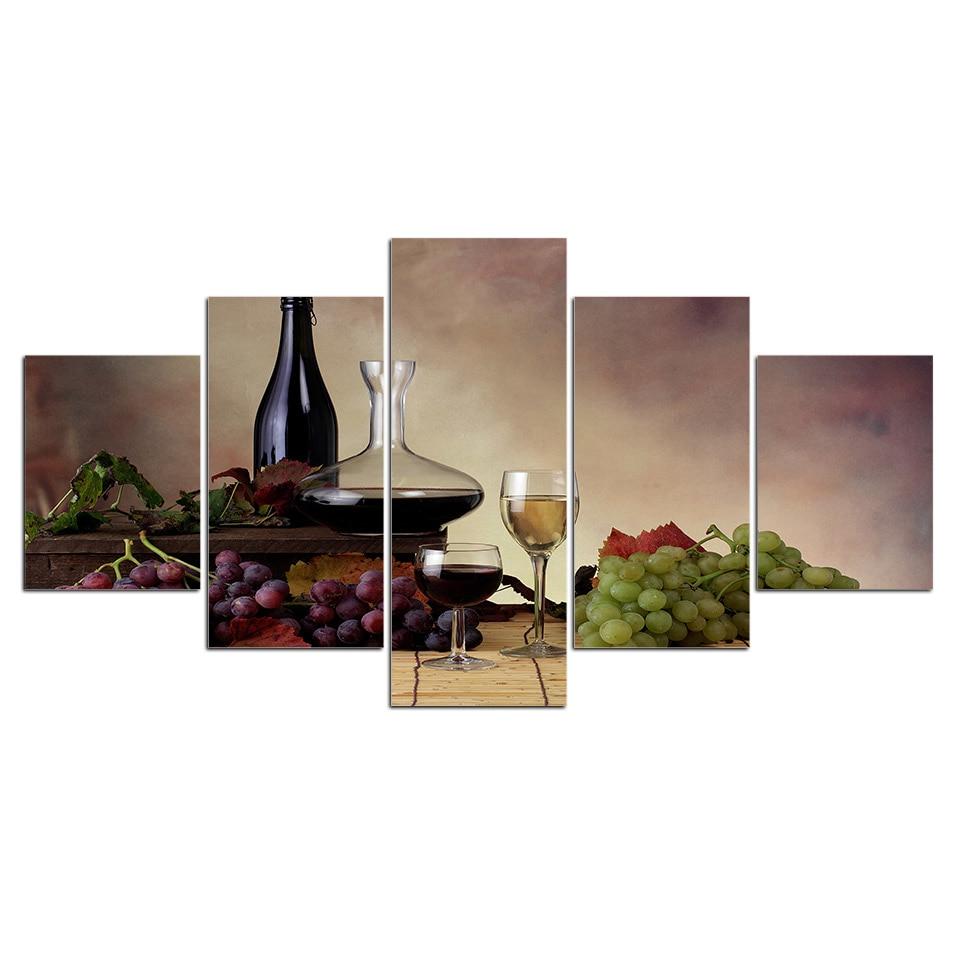White Wine Cooler Grapes – Wine Canvas Wall Art