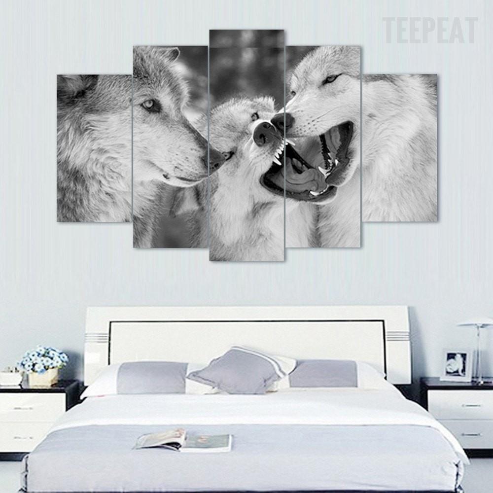 White Wolf Pack – Anime Canvas Wall Art