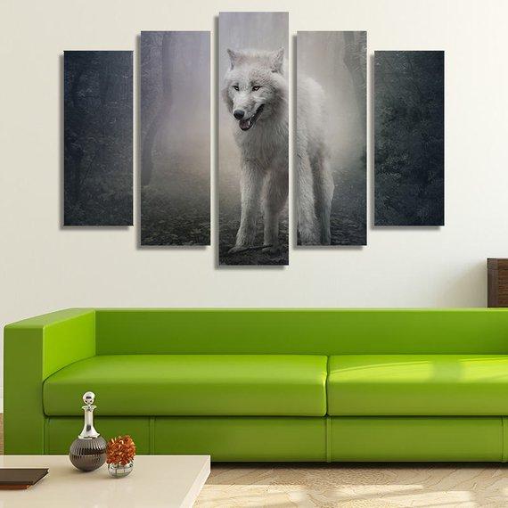 White Woolf 03 – Animal Canvas Wall Art