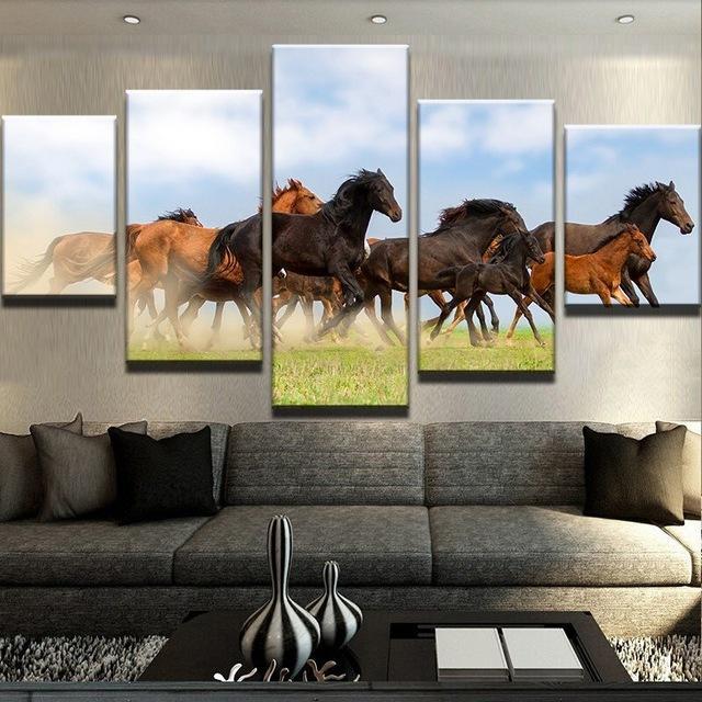 Wild Horses On The Prairie – Animal Canvas Wall Art