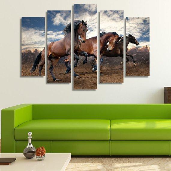 Wild Horses Running 02 – Animal Canvas Wall Art