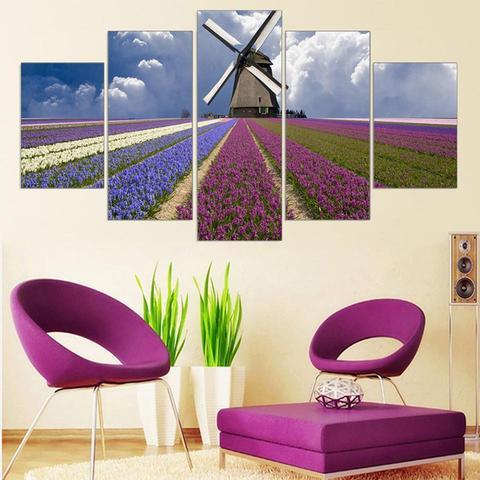 Windmill Lavender Field – Nature Canvas Wall Art