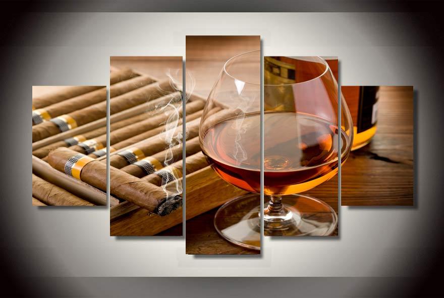 Wine And Cigars 01 – Wine Canvas Wall Art