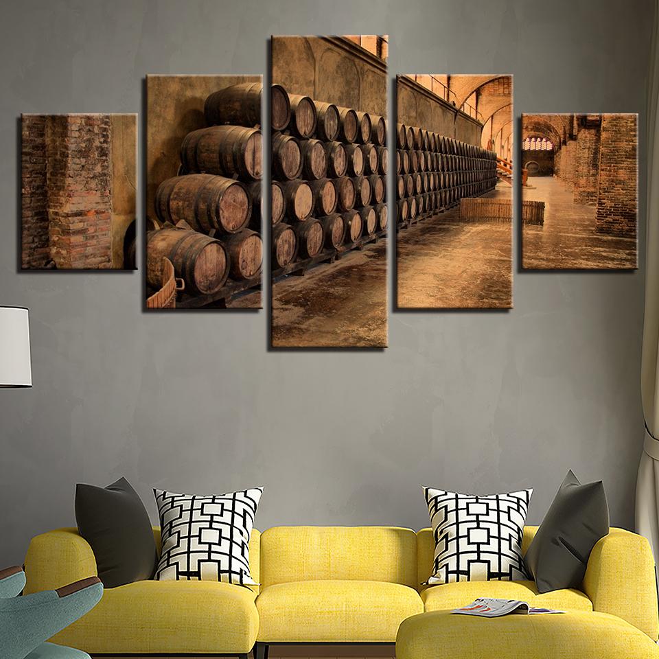 Wine Cellar Oak Barrels – Wine Canvas Wall Art