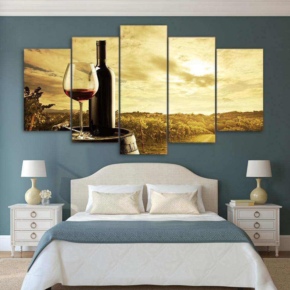Wine Drink At Golden Dusk – Wine Canvas Wall Art