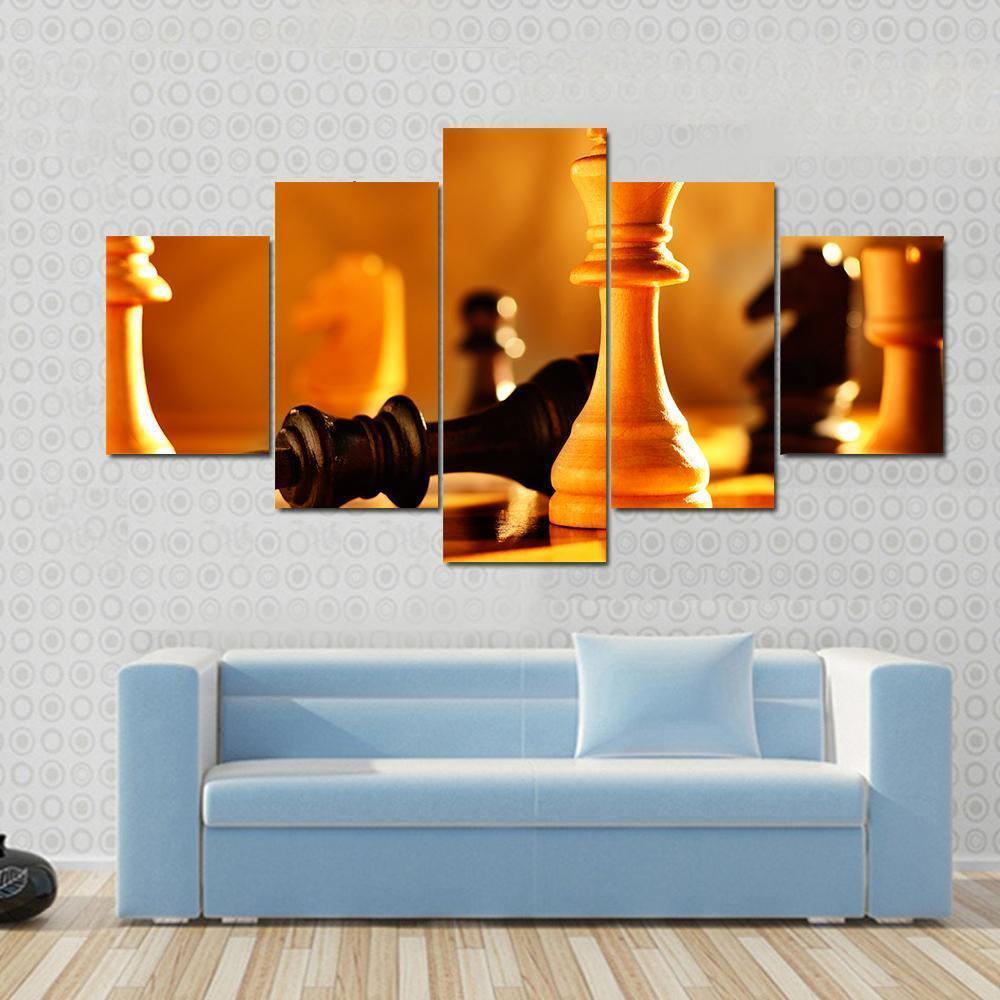 Winner And Loser In A Game Of Chess – Gaming Canvas Wall Art