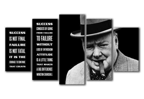 Winston Churchill Quotes Celebrity – Canvas Wall Art