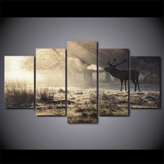Winter Deer Beautiful – Animal Canvas Wall Art