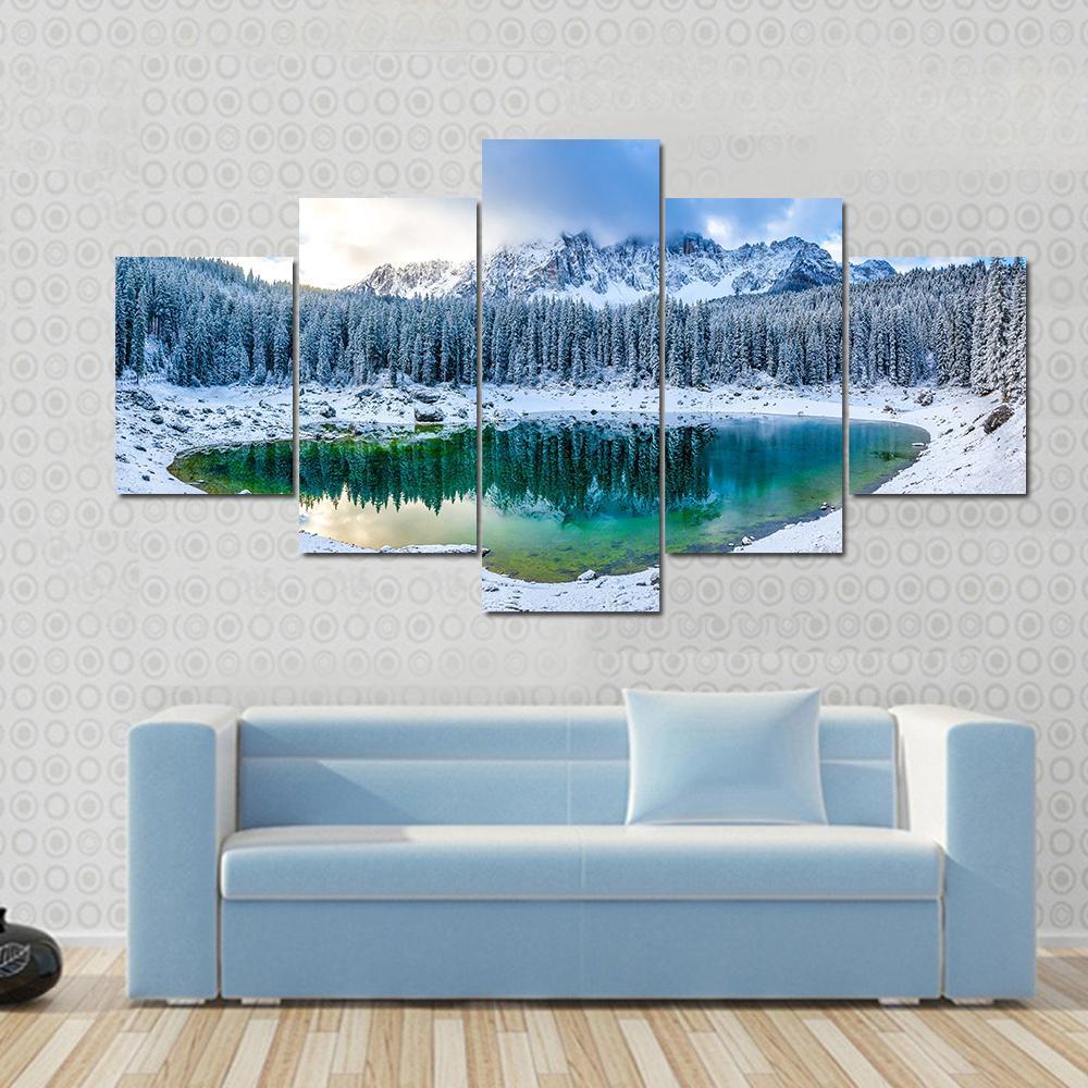 Winter Mountain Lake – Nature Canvas Wall Art