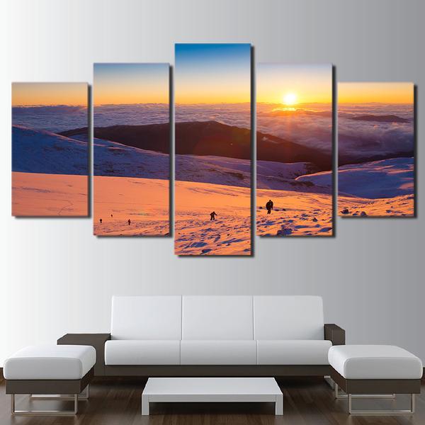 Winter Scene Snowboard Skiing 01 – Nature Canvas Wall Art