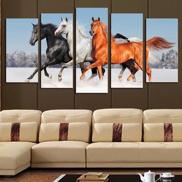 Winter Snow Horse – Animal Canvas Wall Art