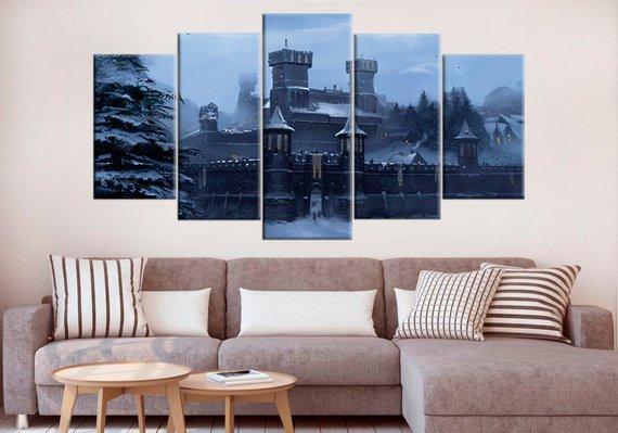 Winterfell Castle In Game Of Thrones Movie Canvas Wall Art