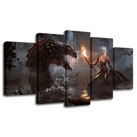Witcher 3: Wild Hunt Dragon – Gaming Canvas Wall Art