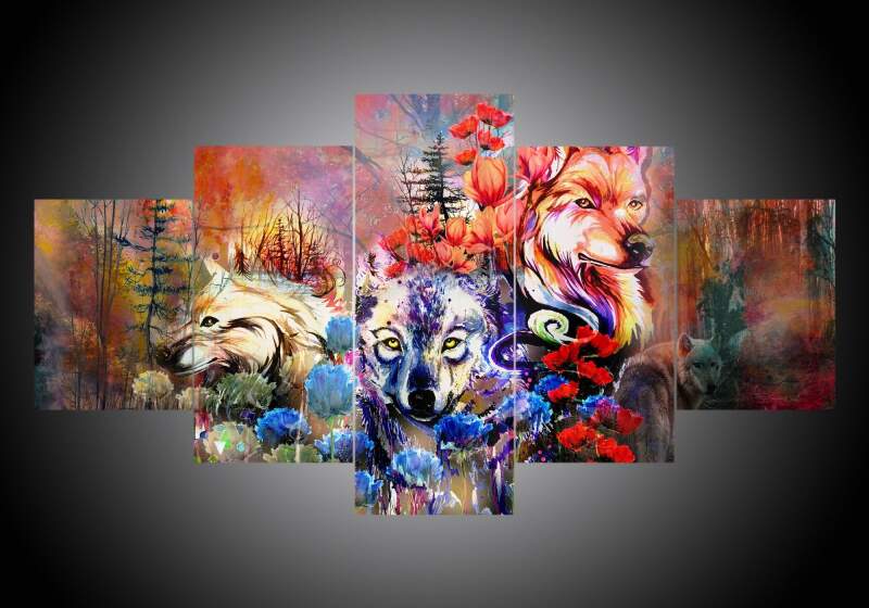 Wolf 3 – Abstract Animal Canvas Wall Art