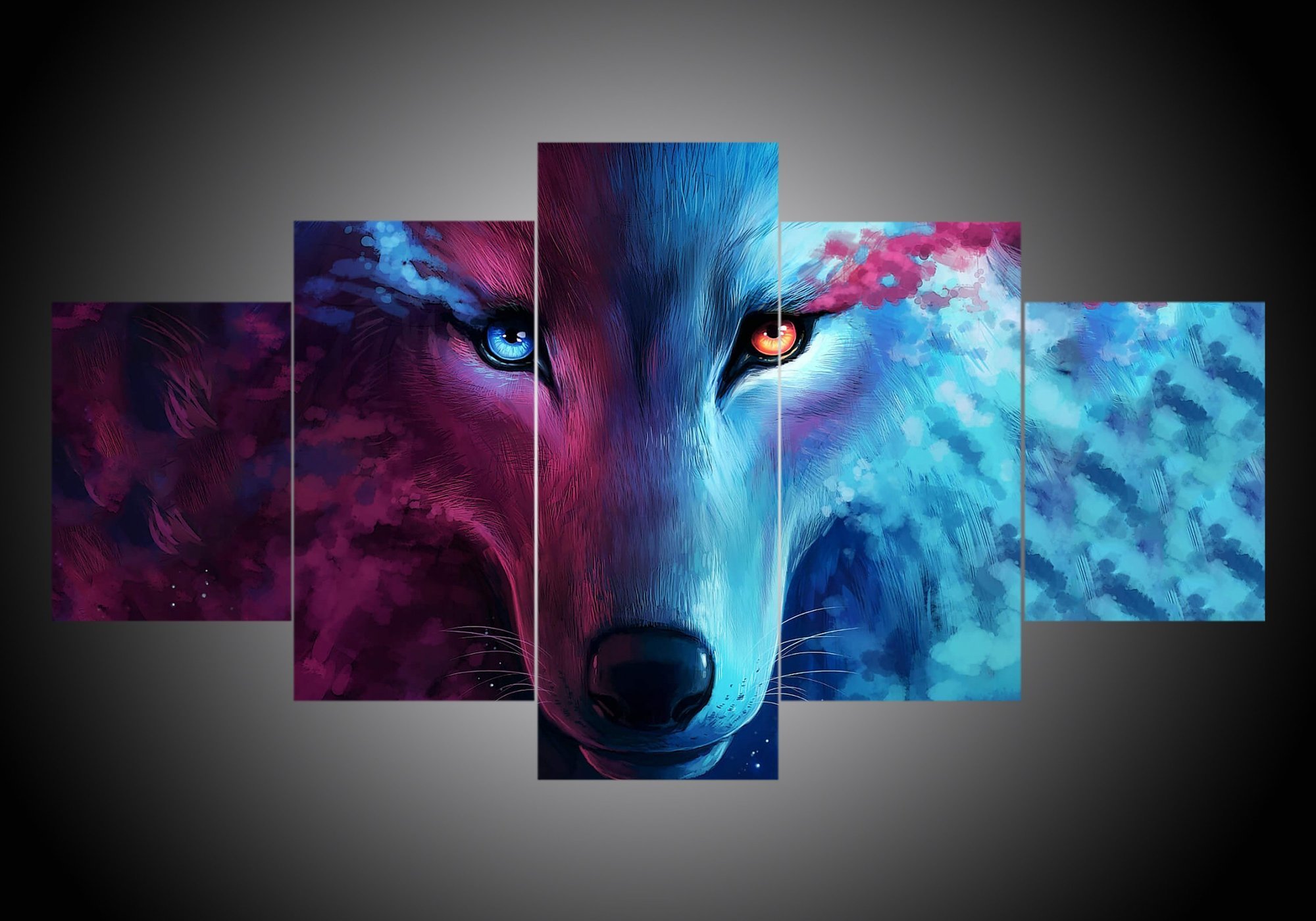 Wolf 6 – Abstract Animal Canvas Wall Art