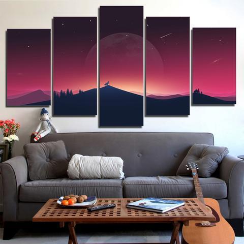 Wolf And Moon Shadow – Nature Canvas Wall Art