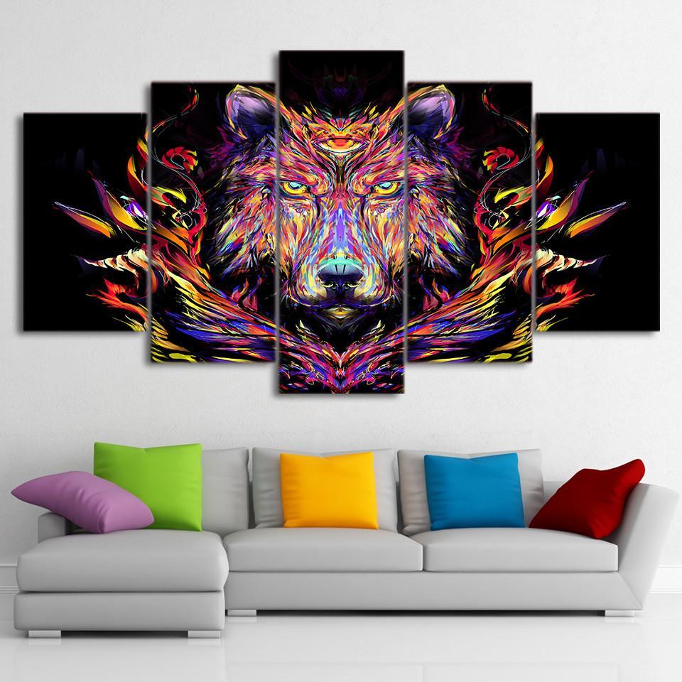 Wolf Artwork – Abstract Canvas Wall Art