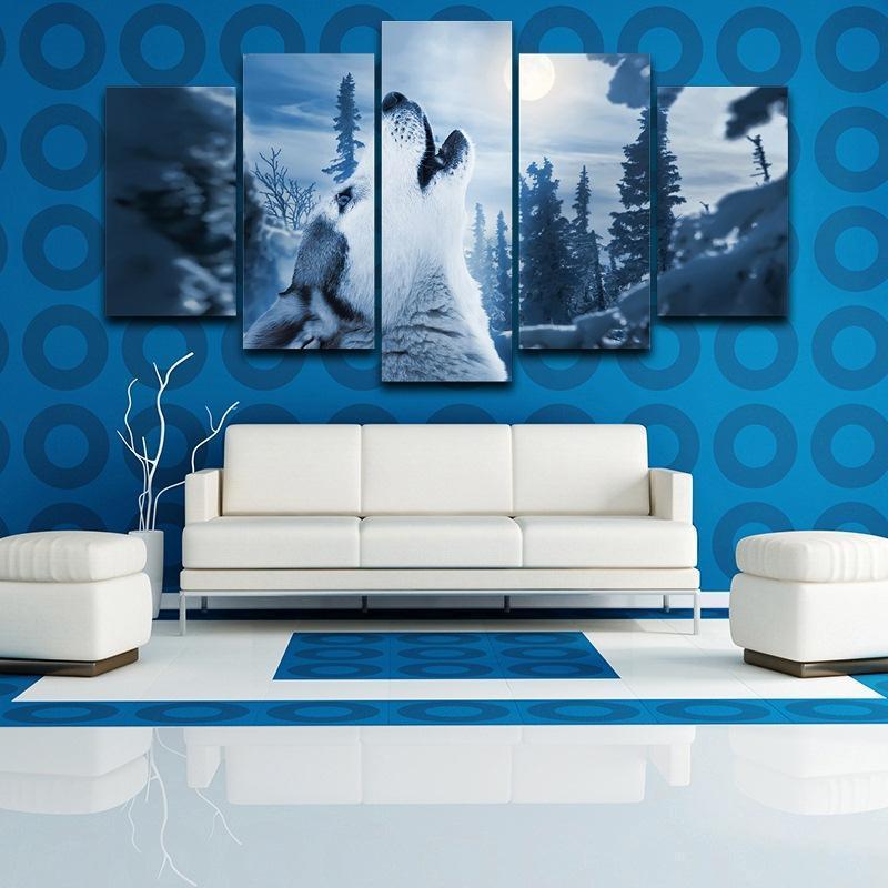 Wolf Howling At The Moon – Animal Canvas Wall Art