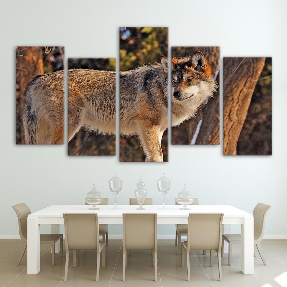 Wolf In Forest 1 – Animal Canvas Wall Art