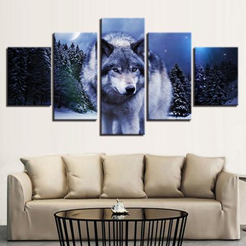 Wolf In Forest – Animal Canvas Wall Art