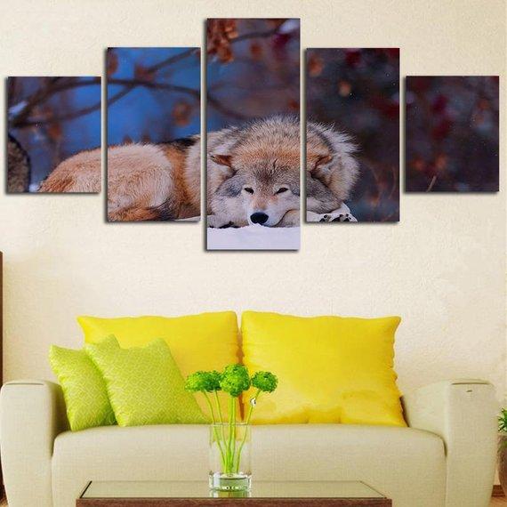 Wolf In Snow 5 – Animal Canvas Wall Art