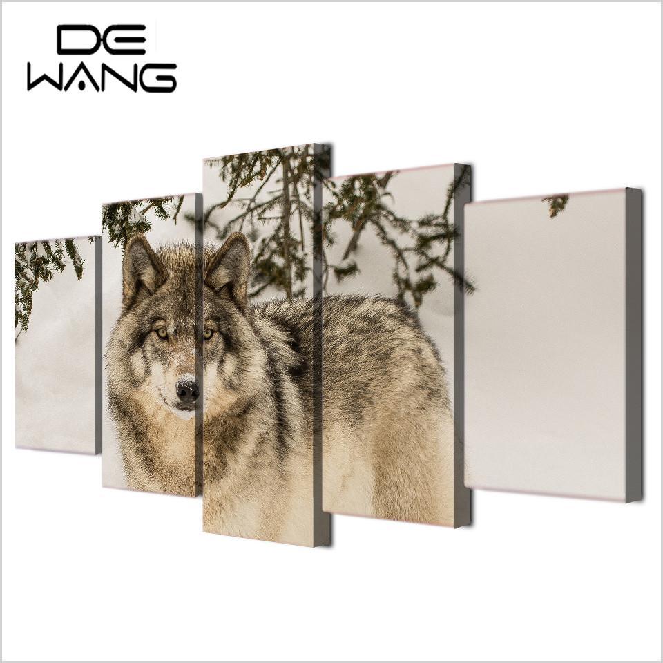 Wolf In Snow – Animal Canvas Wall Art