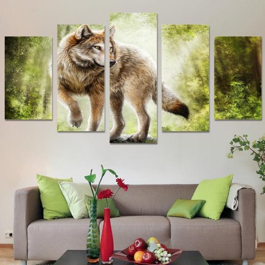 Wolf In The Forest – Animal Canvas Wall Art