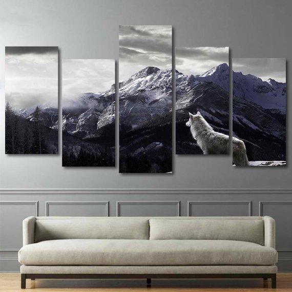 Wolf In The Mountains – Animal Canvas Wall Art