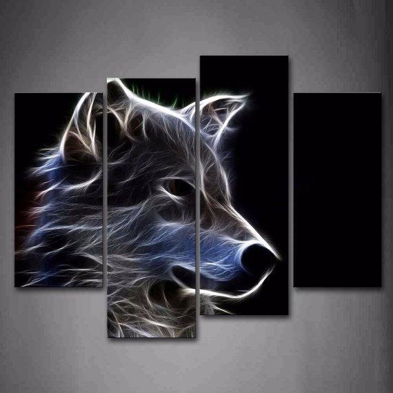 Wolf Large – Abstract Animal Canvas Wall Art