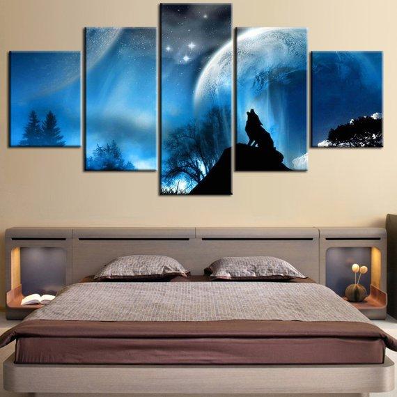 Wolf Moon 1 – Animal Canvas Wall Art