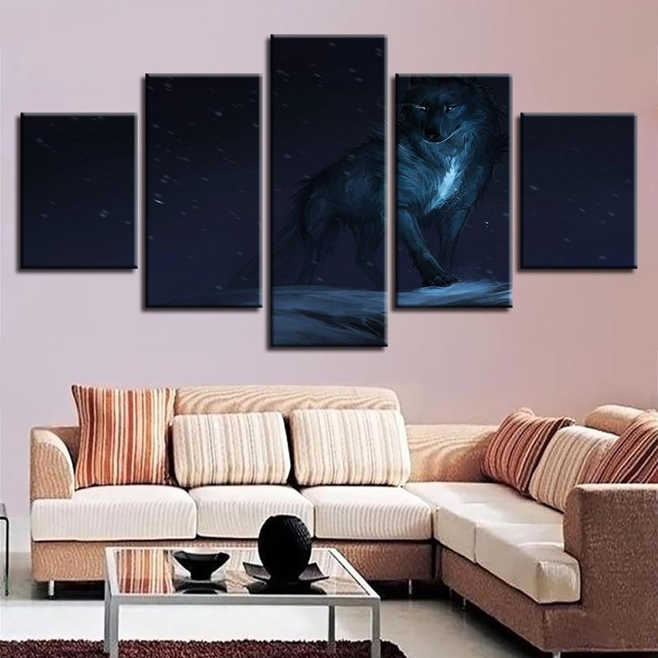 Wolf Night – Animal Canvas Wall Art