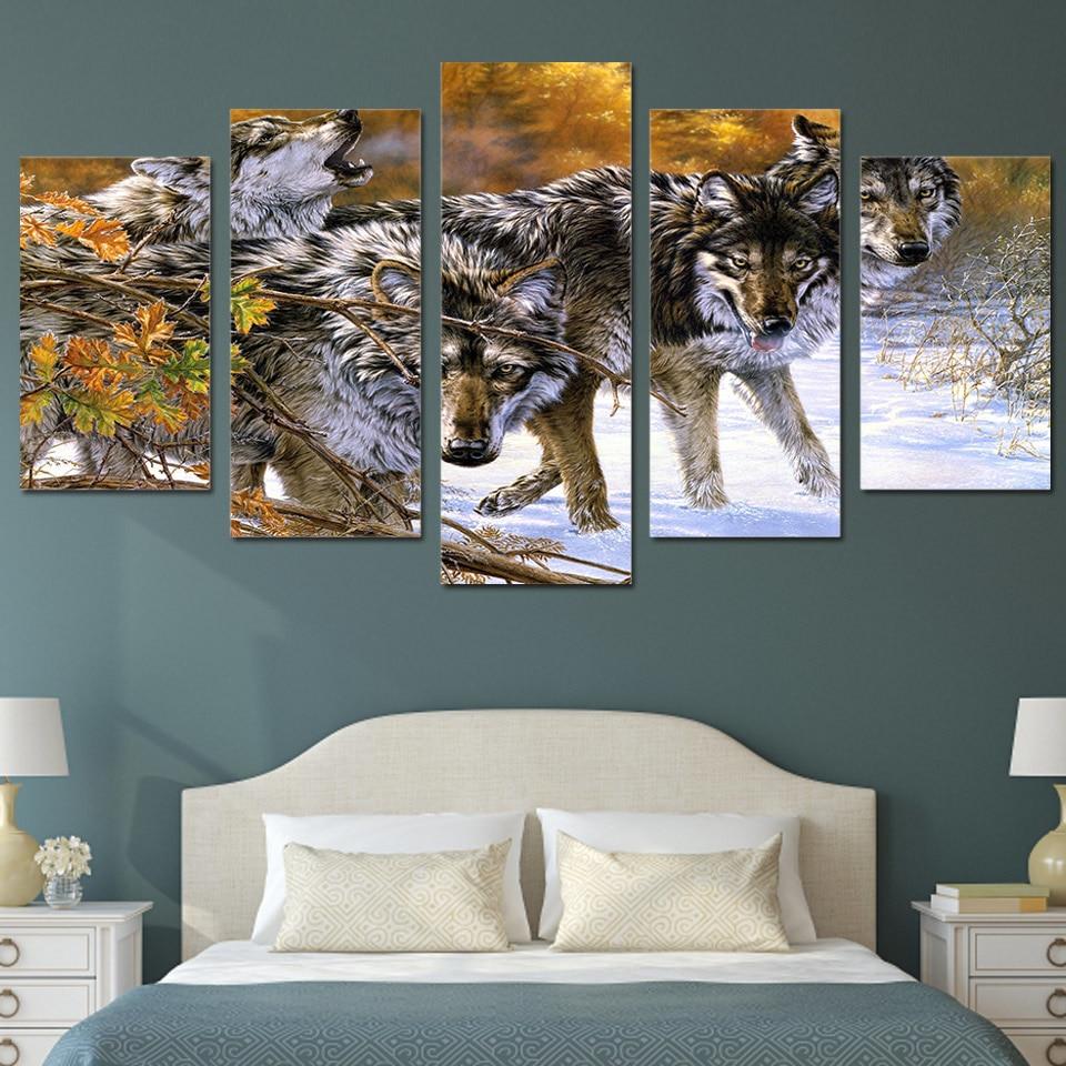 Wolf On Snowy Mountain – Animal Canvas Wall Art