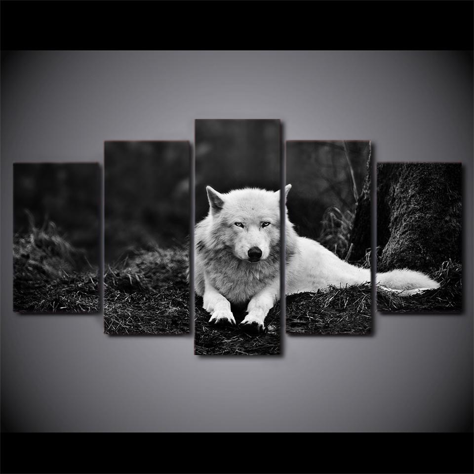 Wolf Stare Black And White – Animal Canvas Wall Art