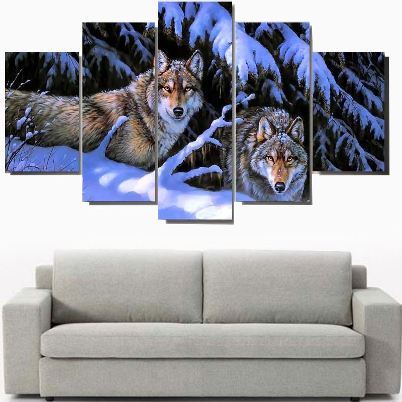Wolf Under Moonlight – Animal Canvas Wall Art