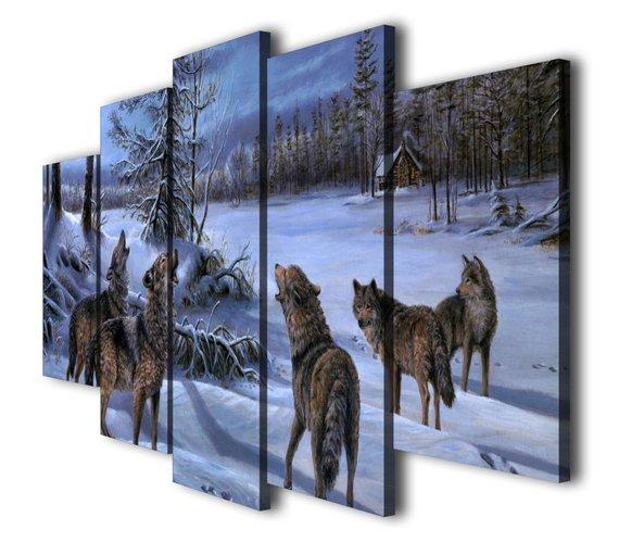 Wolf Wild Animal Snow Winter 01 – Animal Canvas Wall Art