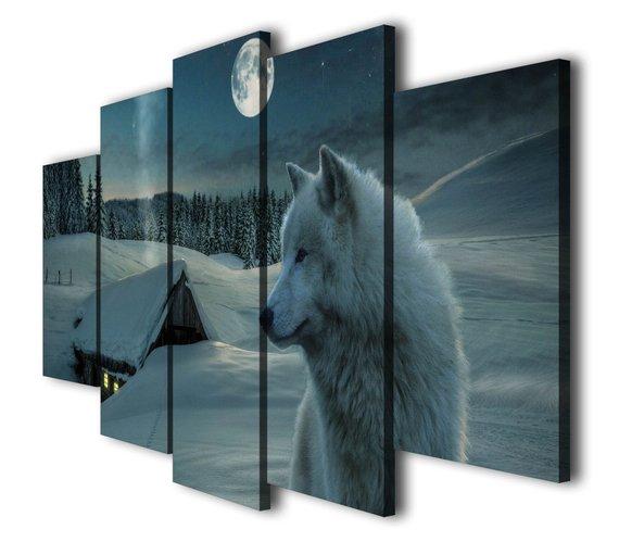 Wolf Wild Animal Snow Winter – Animal Canvas Wall Art