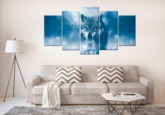 Wolf Winter Forest Wild Life – Animal Canvas Wall Art