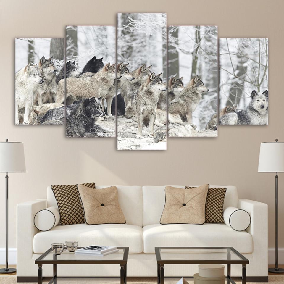 Wolves Group 01 – Animal Canvas Wall Art