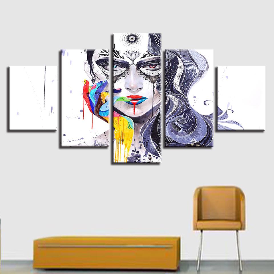 Woman Face – Abstract Canvas Wall Art