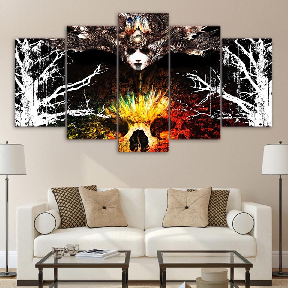 Woman Sugar Skull – Abstract Canvas Wall Art