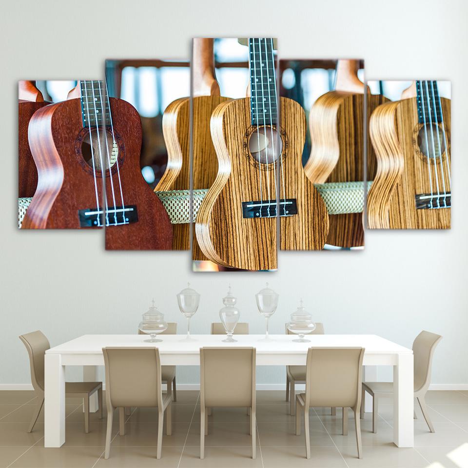 Wondeful Wooden Guitars – Music Canvas Wall Art