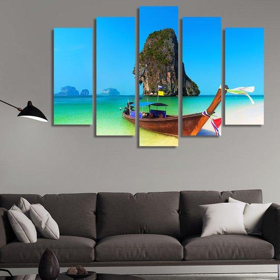 Wooden Boat – Space Canvas Wall Art