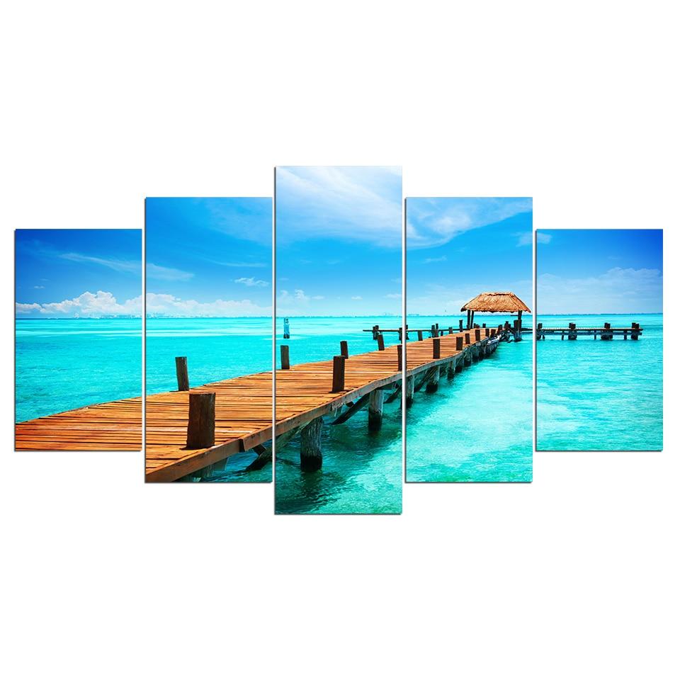Wooden Bridge – Space Canvas Wall Art