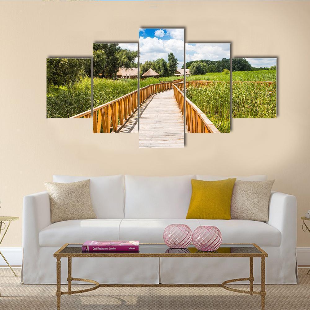 Wooden Path In Nature Park – Nature Canvas Wall Art