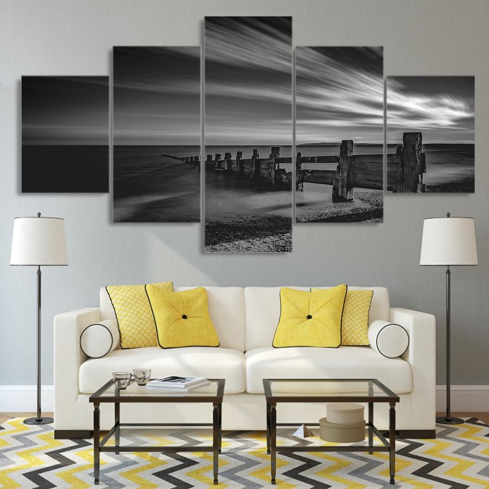 Wooden Pier Coast – Nature Canvas Wall Art
