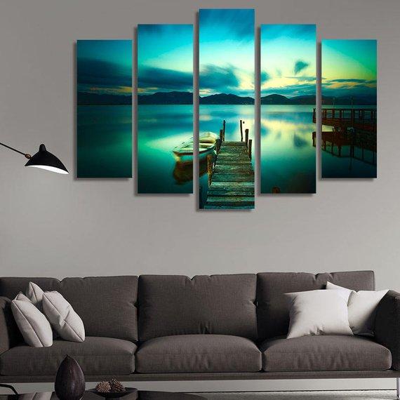 Wooden Pier – Space Canvas Wall Art