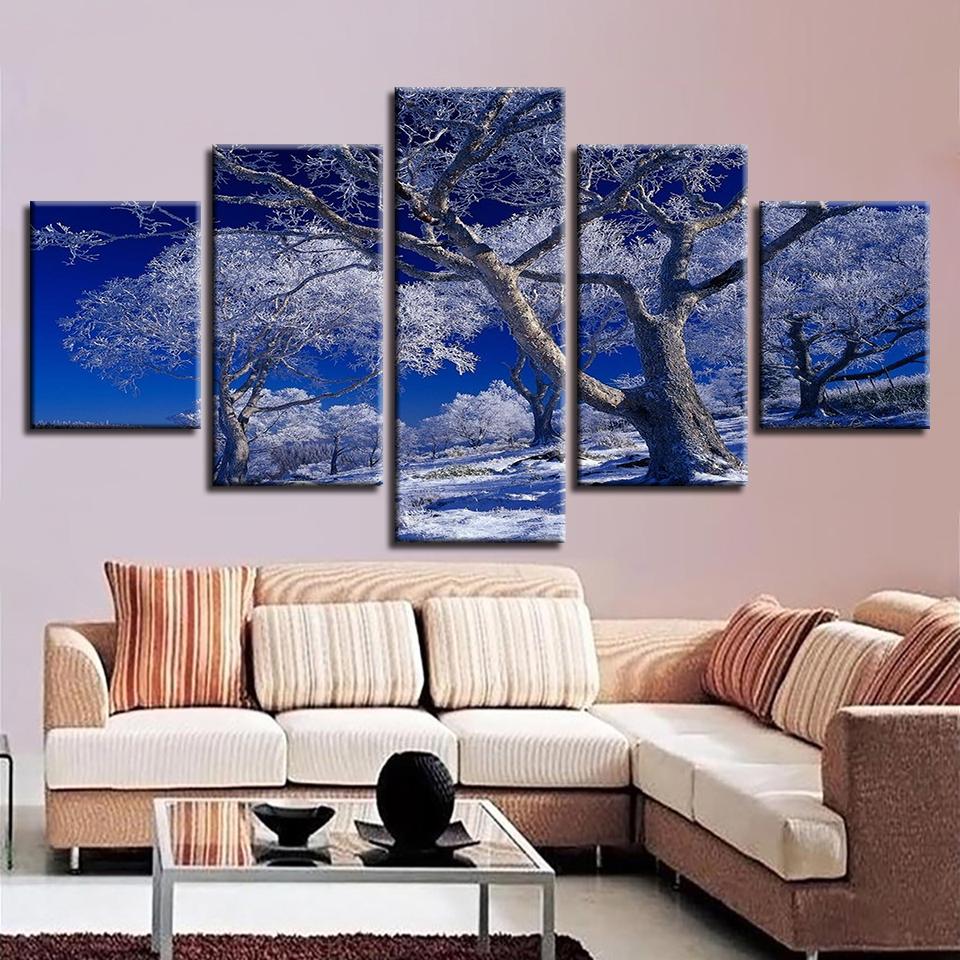 Woods Blue Sky Landscape – Nature Canvas Wall Art