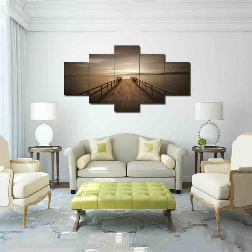 Woods Bridge To Sea – Nature Canvas Wall Art