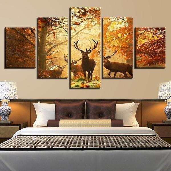 Woods Deer Animal Canvas Wall Art